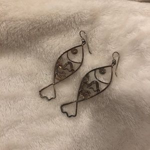 vintage fish earrings